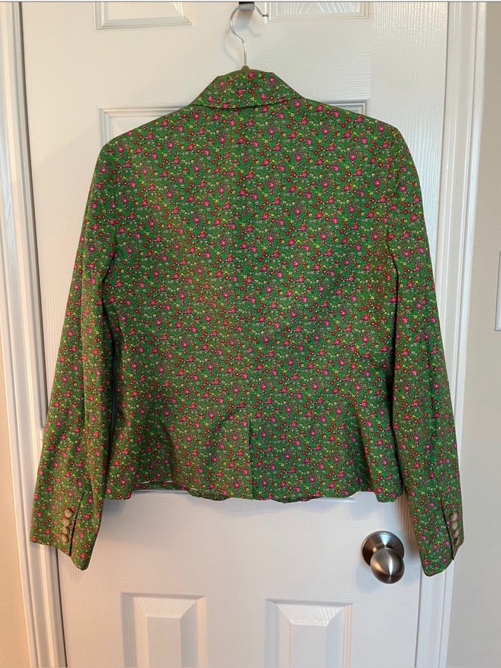 Ralph Lauren Green Blazer with Pink Floral Print - Picture 4 of 6